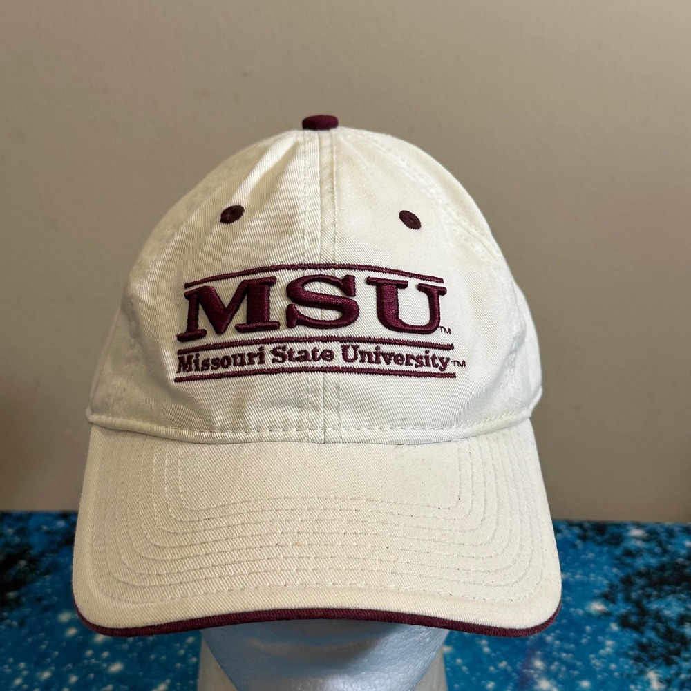The Game Missouri State University MSU Hat Cream Maroon Adjustable Strapback Cap